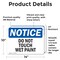 Signmission Do Not Touch Wet Paint, 14 in W x Rectangle, Vinyl Decal OS-2PACK-NS-D-1014-L-11388 - alternate 6
